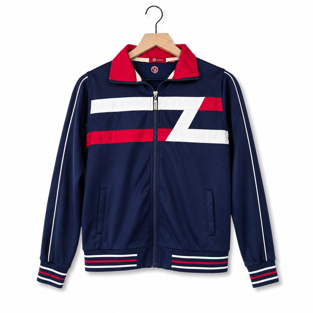 Vintage Track Jacket Full Zip Retro Striped Athletic Jacket Est. Size Small